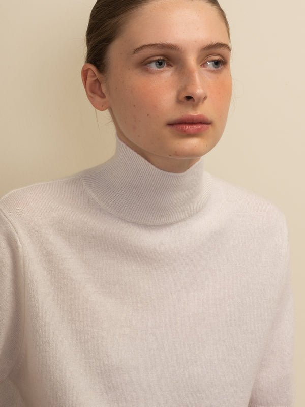 High Neck Shortsleeve_Vintage White